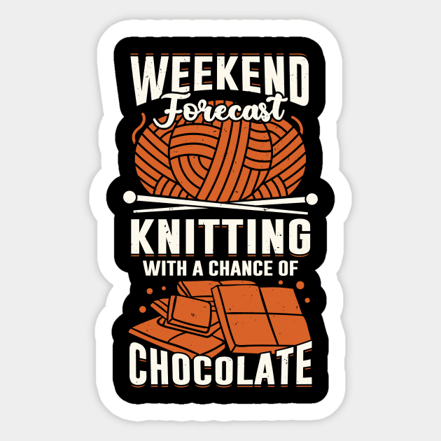 Knitting Knitter Chocolate Lover Gift Sticker by Dolde08